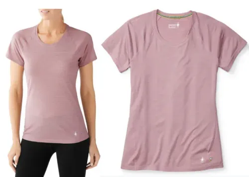 Women's merino 150 base layer micro stripe short sleeve.
